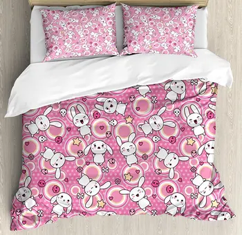 Anime Duvet Cover Set Funny Kawaii Illustration with Rabbits Funky Cute Animals Bunnies Kids Humor Print 4 Piece Bedding Set
Anime Duvet Cover Set Funny Kawaii Illustration with Rabbits Funky Cute Animals Bunnies Kids Humor Print 4 Piece Bedding Set