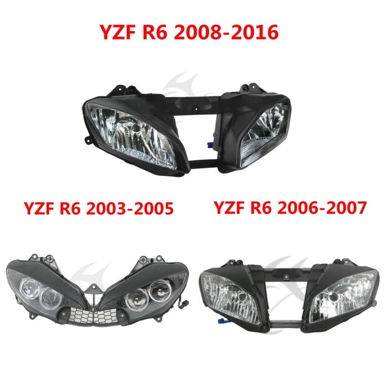 Black ABS Plastic Front Headlight Assembly for Yamaha YZF R6 03-05 06-07 08-16 Motorcycle
Black ABS Plastic Front Headlight Assembly for Yamaha YZF R6 03-05 06-07 08-16 Motorcycle