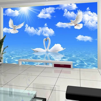Blue Sky And White Clouds Photo Wallpaper 3D Stereo White Swan River Mural Living Room Bedroom Theme Hotel Non-Woven Wall Papers
Blue Sky And White Clouds Photo Wallpaper 3D Stereo White Swan River Mural Living Room Bedroom Theme Hotel Non-Woven Wall Papers