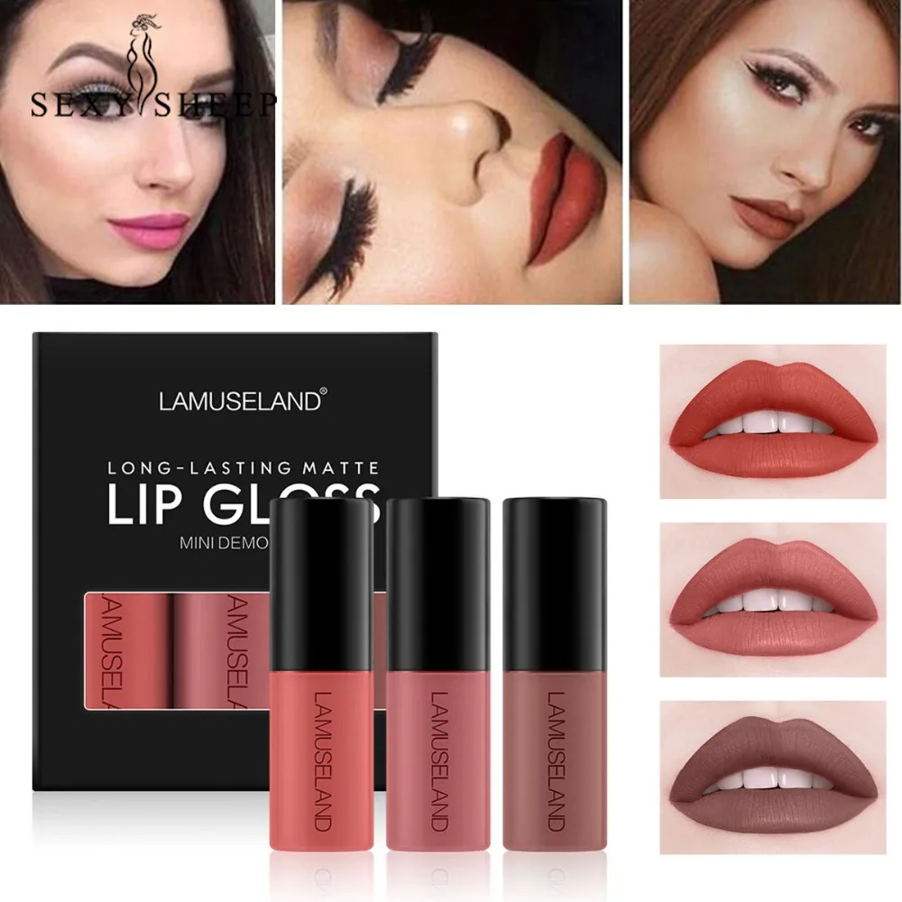 

12 Colors Matte Lipstick Set Waterproof Long Lasting Lip Gloss Velvet Lip Stick Red Tint Nude Batom Liquid Lipstick Set Makeup