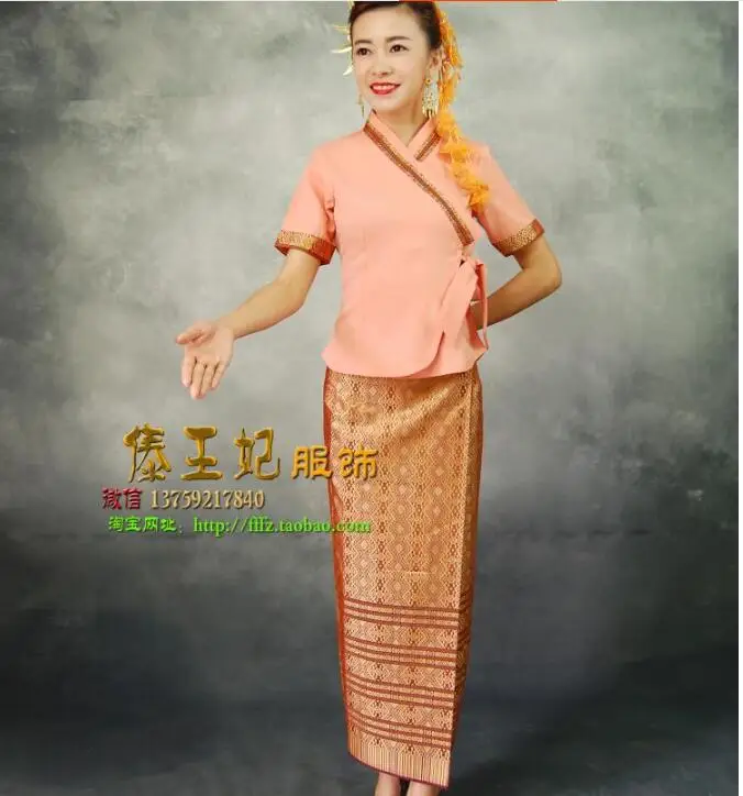 Traditional-clothing-thailand Woman Restaurant waitress uniforms Short sleeves Sauna suit Welcome service
Traditional-clothing-thailand Woman Restaurant waitress uniforms Short sleeves Sauna suit Welcome service