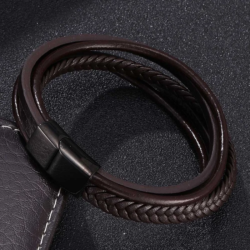 Charm Bracelets for Men Women Brown Multiple Leather Rope Bracelet Magnetic Clasps Male Wrist Band Bangles Jewelry Gifts ST506
Charm Bracelets for Men Women Brown Multiple Leather Rope Bracelet Magnetic Clasps Male Wrist Band Bangles Jewelry Gifts ST506