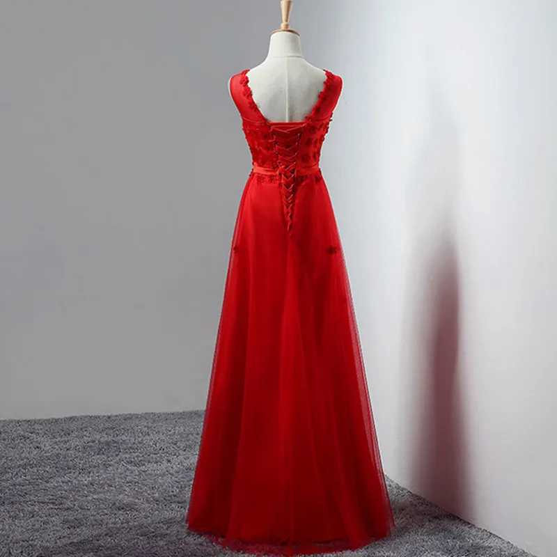 Custom Made A-Line Scoop Evening Dresses Abiye Gece Elbisesi Beading Flowers Prom Party Dresses Long 2019 (4)