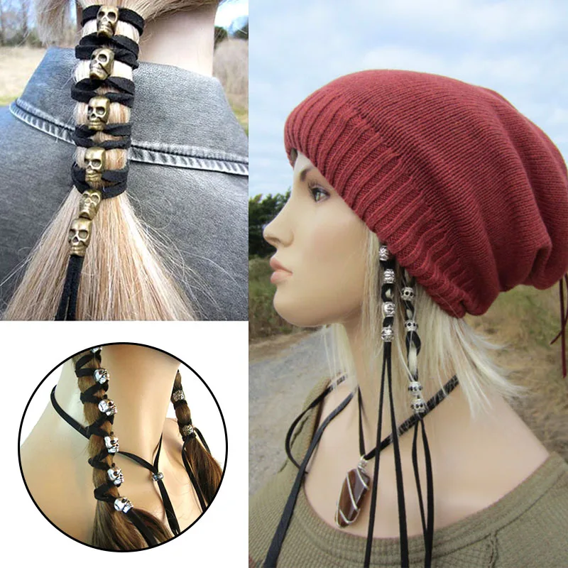Hair Rope Vintage Punk Metal Skull Hairband 6 Pendants 90cm Women Styling Tools Skull Head Rope Decoration Elastic Hair Bands
Hair Rope Vintage Punk Metal Skull Hairband 6 Pendants 90cm Women Styling Tools Skull Head Rope Decoration Elastic Hair Bands