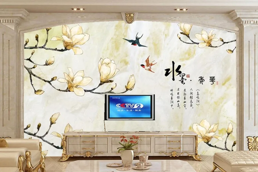 Chinese magnolia flower marble TV background wall 3d mural,restaurant living room tv sofa wall bedroom wallpaper papel de parede
Chinese magnolia flower marble TV background wall 3d mural,restaurant living room tv sofa wall bedroom wallpaper papel de parede