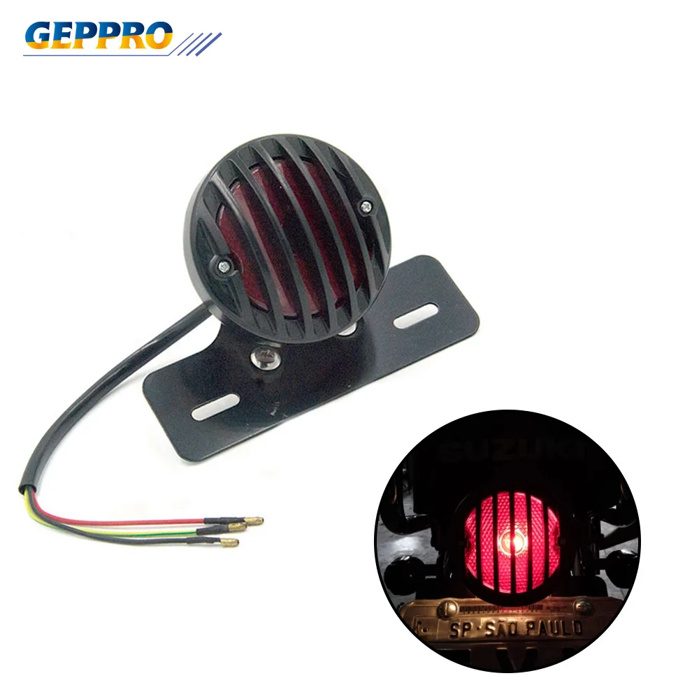 GEPPRO Motorcycle Accessories Tail Light License Plate Bracket Taillight Brake Light for Harley Bobber Chopper Cafe Race FF002
GEPPRO Motorcycle Accessories Tail Light License Plate Bracket Taillight Brake Light for Harley Bobber Chopper Cafe Race FF002