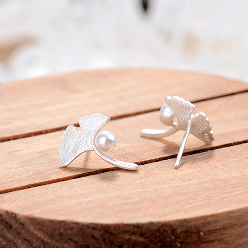 Handmade Ginkgo Biloba Leaves Simulated Pearl Stud Earring For Girl Gift Brincos Wholesale Jewelry
Handmade Ginkgo Biloba Leaves Simulated Pearl Stud Earring For Girl Gift Brincos Wholesale Jewelry