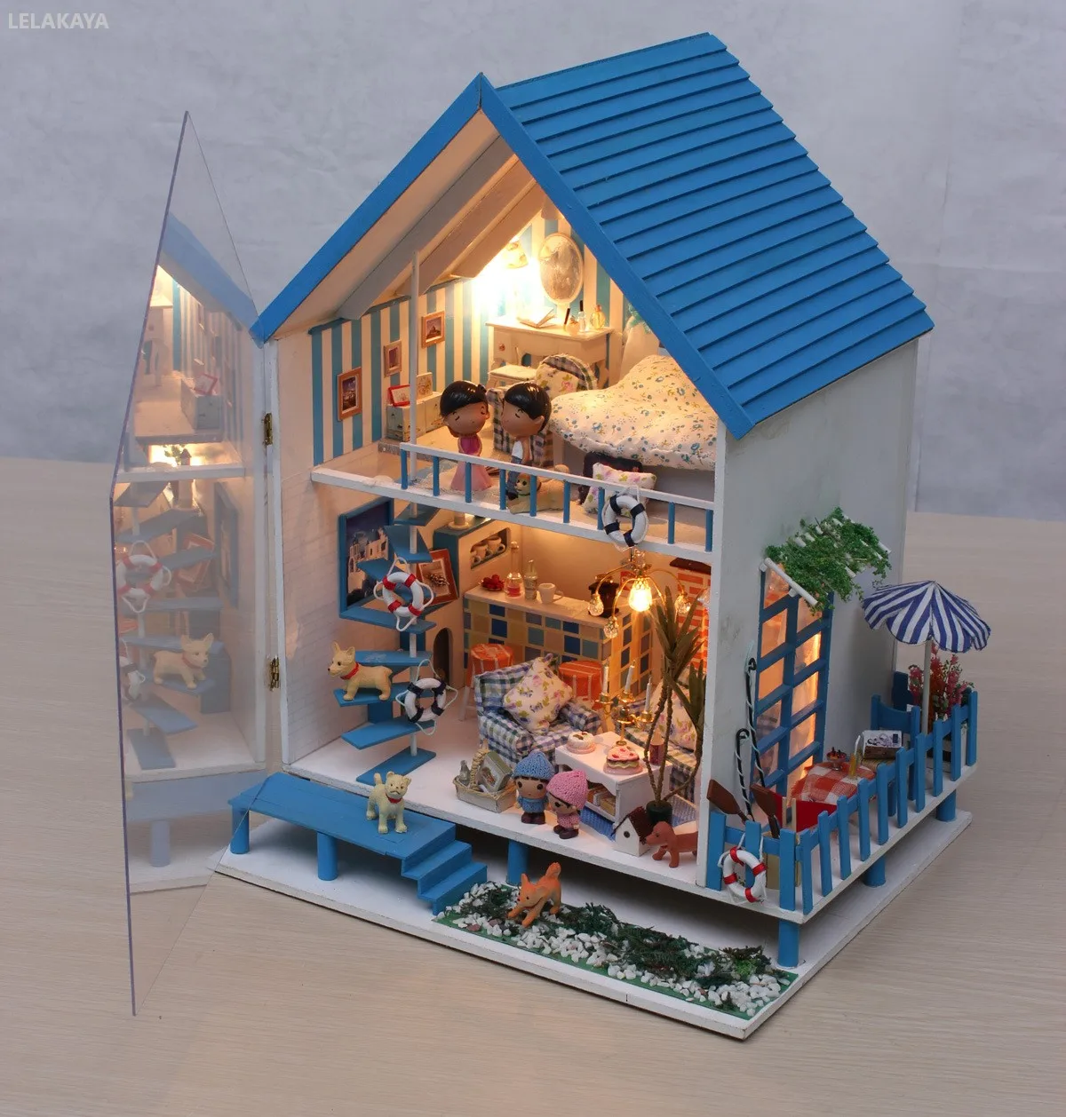 Romantic Aegean Sea Handcraft Dollhouse Wooden Miniature Furniture Children Bedroom Decoration Handmade Kids Assembly DIY Doll
Romantic Aegean Sea Handcraft Dollhouse Wooden Miniature Furniture Children Bedroom Decoration Handmade Kids Assembly DIY Doll