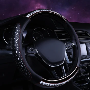 KKYSYELVA Black Car Sport Steering Wheel Cover Leather Auto Steering Covers Universal 38CM wheel covers Car Inter Accessories
KKYSYELVA Black Car Sport Steering Wheel Cover Leather Auto Steering Covers Universal 38CM wheel covers Car Inter Accessories