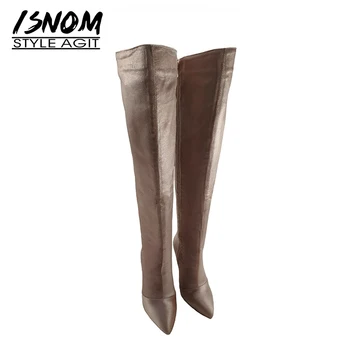 ISNOM Satin Over The Knee Women Boots Pointed Toe Footwear Lady High Heels Boot Zip Party Shoes Woman 2018 Winter Plus Size 43
ISNOM Satin Over The Knee Women Boots Pointed Toe Footwear Lady High Heels Boot Zip Party Shoes Woman 2018 Winter Plus Size 43