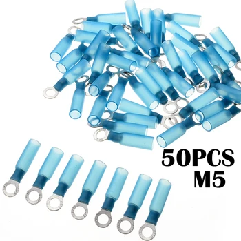 50pcs Heat Shrink Blue Ring M5 Terminals Set Insulated Electrical Wire Connectors 16-14 AWG Shrinkable Terminals set
50pcs Heat Shrink Blue Ring M5 Terminals Set Insulated Electrical Wire Connectors 16-14 AWG Shrinkable Terminals set