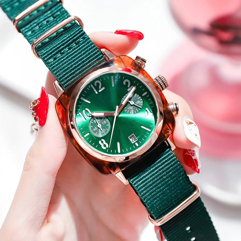 Fashion Watch Women 2019 Luxury Rose Gold Ladies Square Quartz Wristwatches Fashion Casual Green Nylon Strap Clock Dropshipping
Fashion Watch Women 2019 Luxury Rose Gold Ladies Square Quartz Wristwatches Fashion Casual Green Nylon Strap Clock Dropshipping