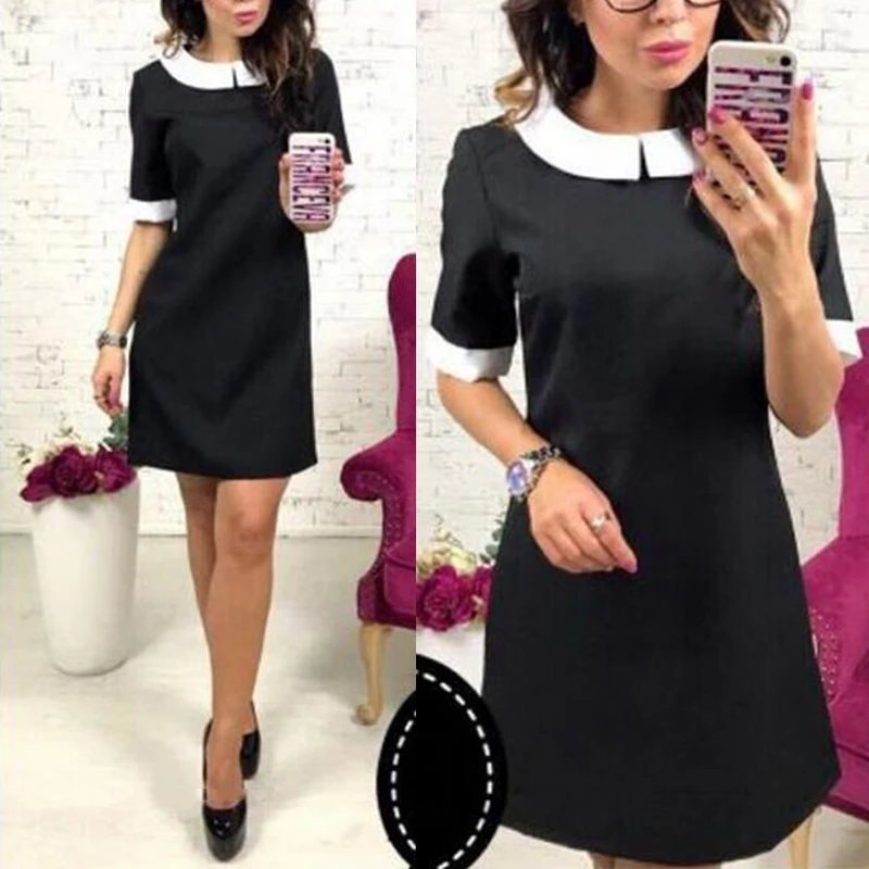 Fashion Women Doll collar A-line Dress Summer Coverall Club Party Office Dresses Casual Straight Shirt Pencil Mini Dress
Fashion Women Doll collar A-line Dress Summer Coverall Club Party Office Dresses Casual Straight Shirt Pencil Mini Dress
