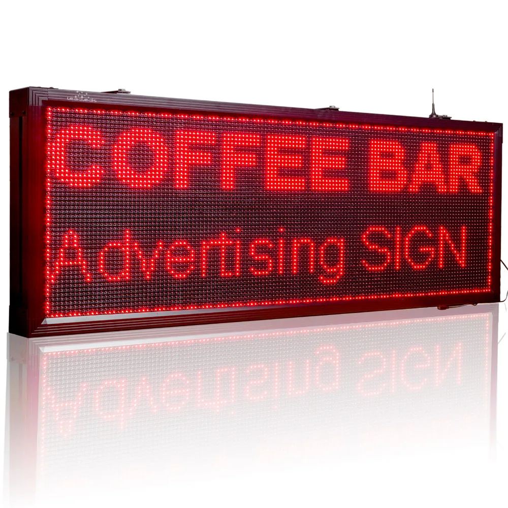 10mm high brightness sign for coffee bar text display,136*56cm ,48 * 128 pixel, wifi Outdoor waterproof led display board
10mm high brightness sign for coffee bar text display,136*56cm ,48 * 128 pixel, wifi Outdoor waterproof led display board