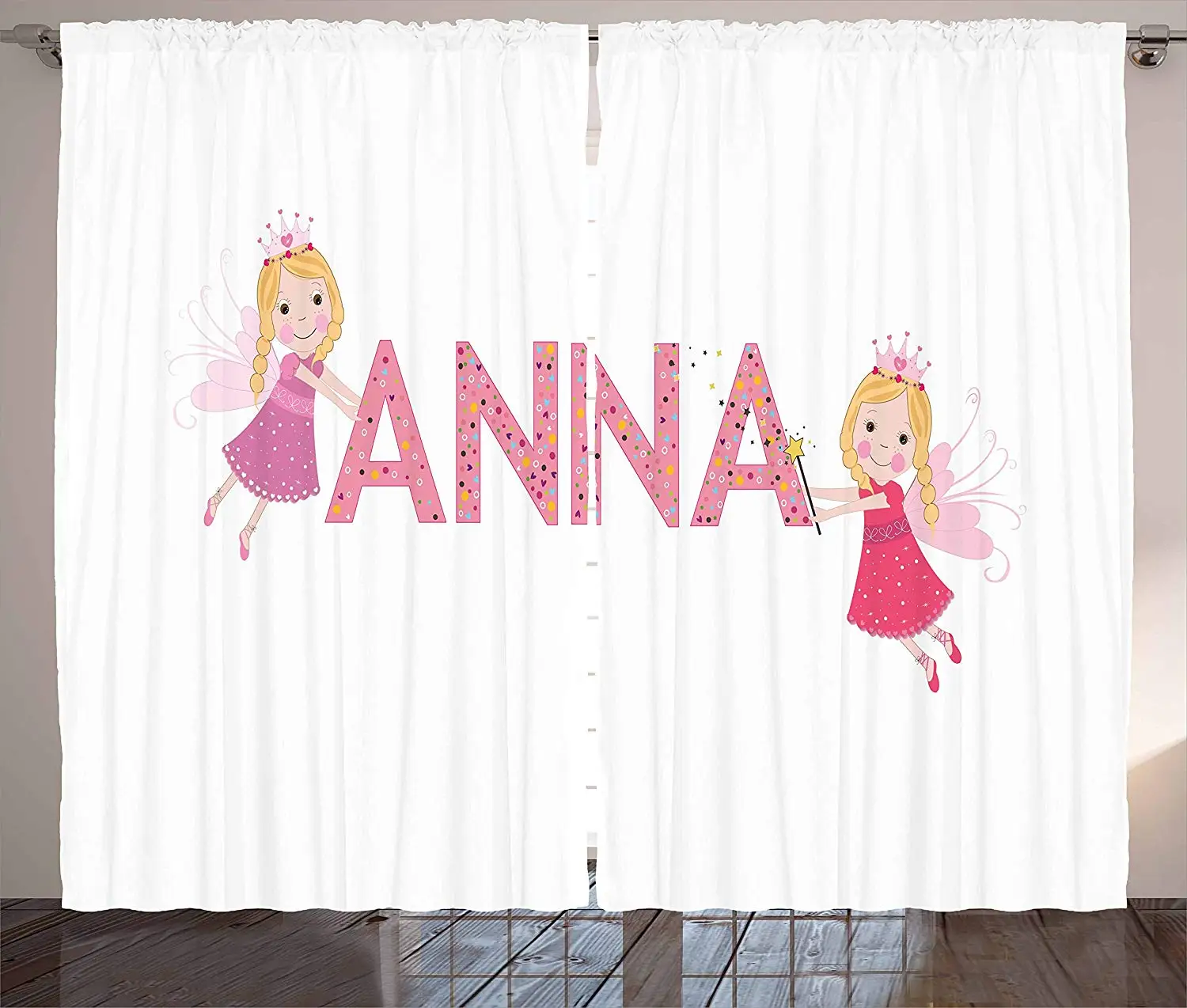 Anna Curtains Traditional Nursery Themed Lettering with Colorful Dots with Fairies Female Children Window Drapes for Bedroom
Anna Curtains Traditional Nursery Themed Lettering with Colorful Dots with Fairies Female Children Window Drapes for Bedroom