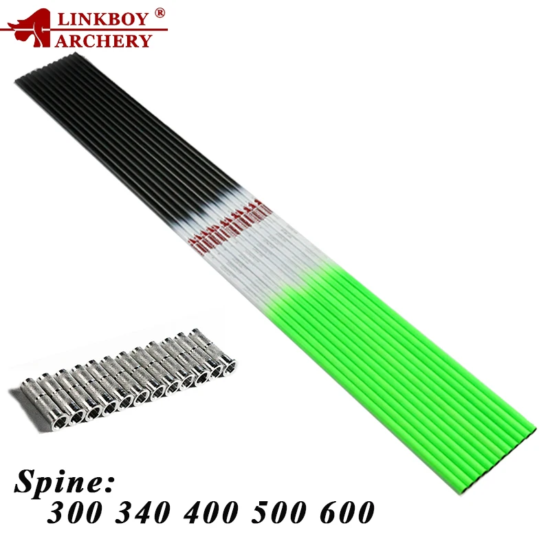Linkboy Archery 12PCS Carbon Arrows Shaft Sp300-600 Aluminium Inster for Traditional compound Bow Accessories Hunting Shooting
Linkboy Archery 12PCS Carbon Arrows Shaft Sp300-600 Aluminium Inster for Traditional compound Bow Accessories Hunting Shooting