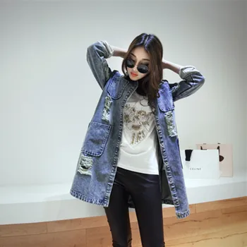 Women Spring 2020 Summer Jeans Jacket Casual Clothes Full Sleeve Plus Size Long Cardigan Jackets Coat Fashion Overcoat JK312
Women Spring 2020 Summer Jeans Jacket Casual Clothes Full Sleeve Plus Size Long Cardigan Jackets Coat Fashion Overcoat JK312