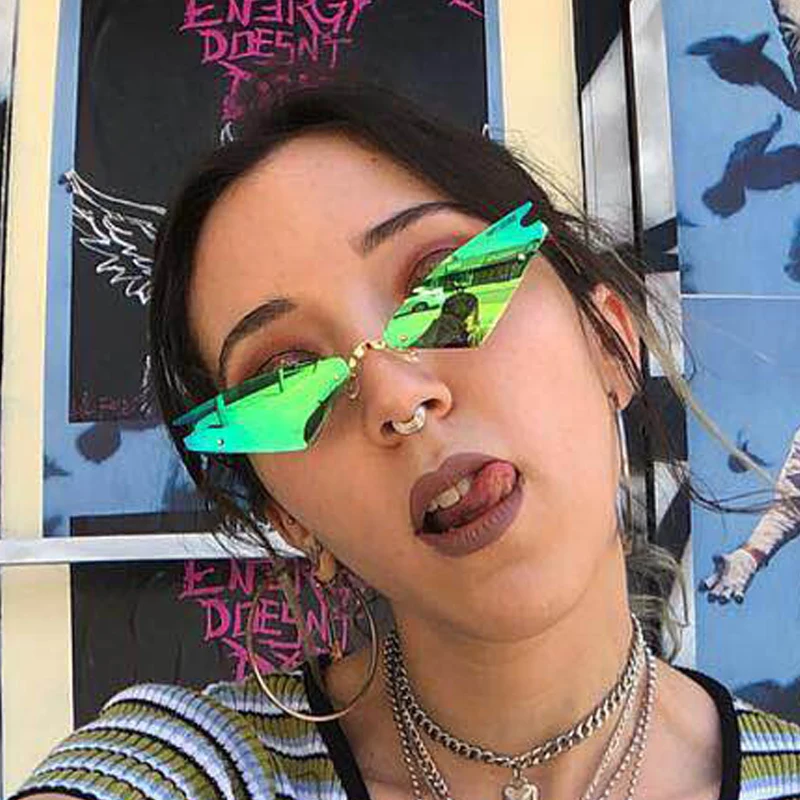 Mirror Rimless Sunglasses Women Sexy Cat Eye Streetstyle Sun Glasses Trending Styles Vintage Ladies Brand Designer Mirror Shades
Mirror Rimless Sunglasses Women Sexy Cat Eye Streetstyle Sun Glasses Trending Styles Vintage Ladies Brand Designer Mirror Shades