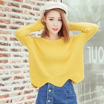 2019 Autumn Winter Women Sweaters and Pullovers O Neck Knitted Women Tops Solid Sexy Short Asymmetrical Wavy Hem Roupas Feminina
2019 Autumn Winter Women Sweaters and Pullovers O Neck Knitted Women Tops Solid Sexy Short Asymmetrical Wavy Hem Roupas Feminina