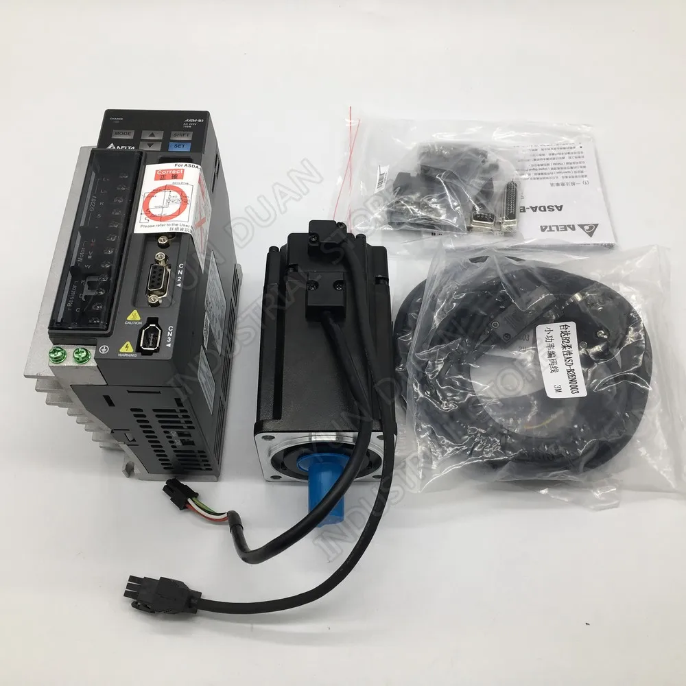 

80mm 220v 750w 2.39NM 3000rpm 17bit ASD-B2-0721-B+ECMA-C20807RS Delta AC Servo Motor&drive Kit&3m Cable