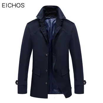 EICHOS Mens Slim Trench Coat Solid Color Outerwear Spring Autumn Windbreaker Jacket Male Business Casual Trench Overcoat Men
EICHOS Mens Slim Trench Coat Solid Color Outerwear Spring Autumn Windbreaker Jacket Male Business Casual Trench Overcoat Men