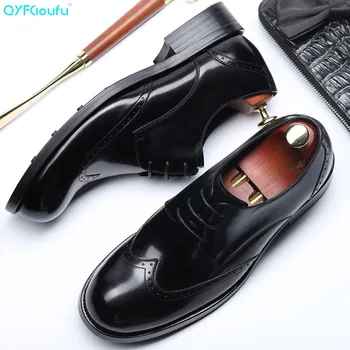 QYFCIOUFU 2019 Round Toe Dress Shoes Men Fashion Genuine Leather Wedding Shoes Luxury Lace-up Business Office Men Formal Shoes
QYFCIOUFU 2019 Round Toe Dress Shoes Men Fashion Genuine Leather Wedding Shoes Luxury Lace-up Business Office Men Formal Shoes