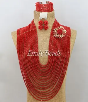 Big African Bridal Beads Necklaces Set 26"inches Nigerian Wedding Red African Costume Jewelry Sets Free Shipping AMJ748
Big African Bridal Beads Necklaces Set 26"inches Nigerian Wedding Red African Costume Jewelry Sets Free Shipping AMJ748