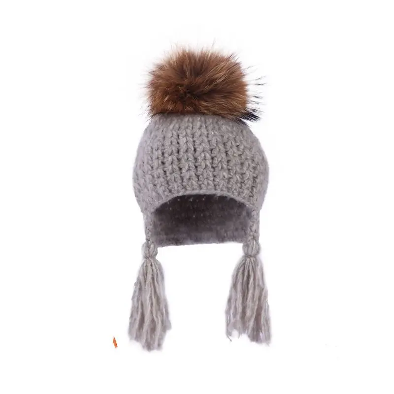 Kids Real Fur Pom Pom Hat Baby Winter Crochet Earflap Hat Girls Boys Knitted Beanie Big Real Fur Pompom Hat for Children
Kids Real Fur Pom Pom Hat Baby Winter Crochet Earflap Hat Girls Boys Knitted Beanie Big Real Fur Pompom Hat for Children