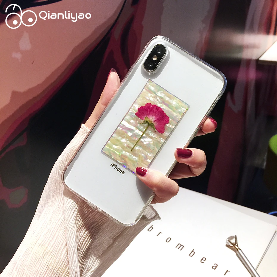 Qianliyao Real dried flower rose transparent mobile phone case cute for Iphone 6 6s 7 8 plus X XS XR MAX soft TPU phone cover
Qianliyao Real dried flower rose transparent mobile phone case cute for Iphone 6 6s 7 8 plus X XS XR MAX soft TPU phone cover