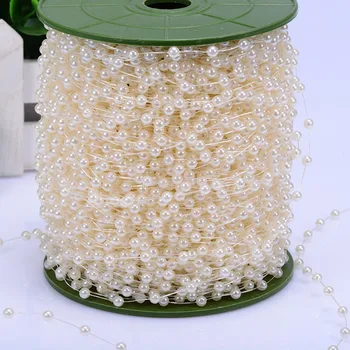 6mm Artificial Pearls Chain 60 Meters/Roll Fishing Line Beads Wedding Party Decorations Festival Room Ornaments Bride Bouquet
6mm Artificial Pearls Chain 60 Meters/Roll Fishing Line Beads Wedding Party Decorations Festival Room Ornaments Bride Bouquet