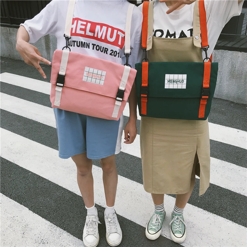 Menghuo Top Quality Women Canvas Backpack Bookbag Female Dual Purpose Shoulder Bag Daily Travel Backpacks Crossbody Bags Mochila (11)