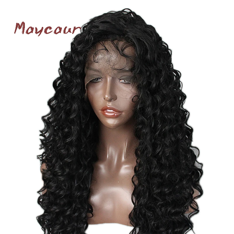 Maycaur Black Hair Synthetic Lace Front Wigs with Baby Hair Long Curly Hair Wigs
Maycaur Black Hair Synthetic Lace Front Wigs with Baby Hair Long Curly Hair Wigs