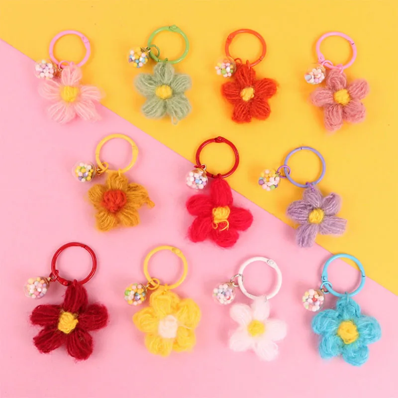 Cute Colorful Flowers Knitted Plush Keychain Women DIY Keyring Jewelry Bag Car Key Ring Flower Key Chains for Lovers Gifts
Cute Colorful Flowers Knitted Plush Keychain Women DIY Keyring Jewelry Bag Car Key Ring Flower Key Chains for Lovers Gifts