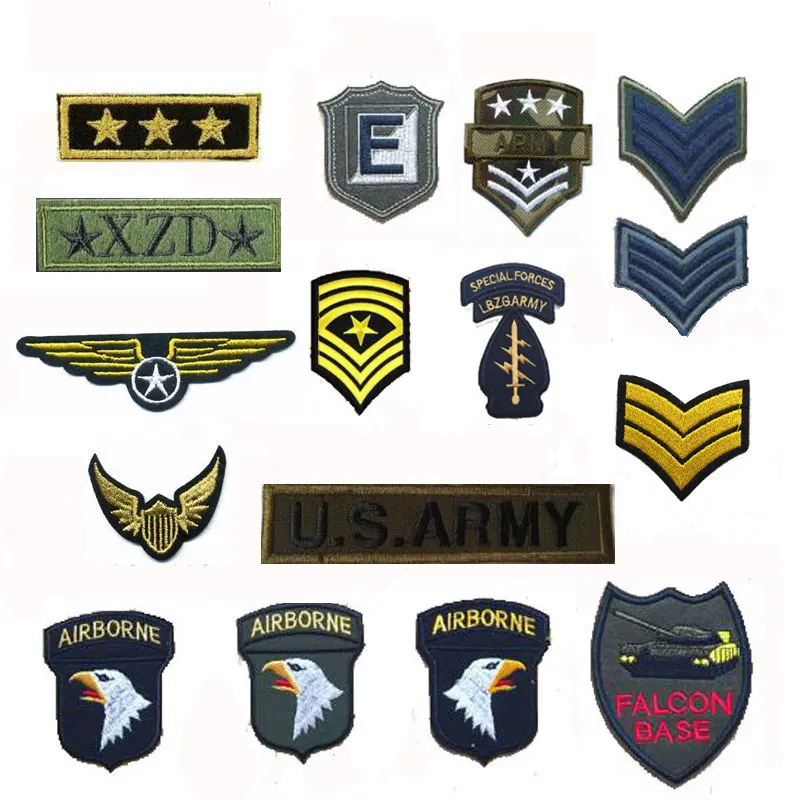 Military Rank Iron on Pathes for Clothes Embroidered US Army Airborne Special Forces Wings Star DIY Shoulder Strap Garment Badge
Military Rank Iron on Pathes for Clothes Embroidered US Army Airborne Special Forces Wings Star DIY Shoulder Strap Garment Badge
