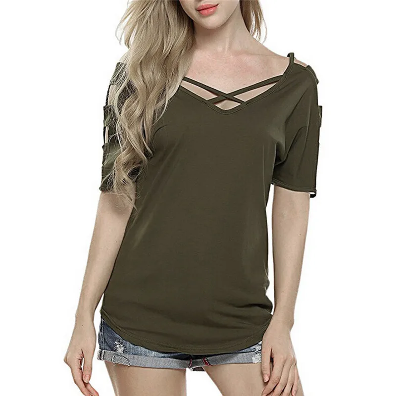 2019 Summer Fashion Women Solid Cross Front Hollow Out Shoulder Tee Top Ladies Shirt Casual Sleeveless Blouse Summer Female Blus
2019 Summer Fashion Women Solid Cross Front Hollow Out Shoulder Tee Top Ladies Shirt Casual Sleeveless Blouse Summer Female Blus