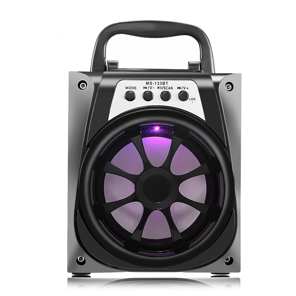 MS-133BT Bluetooth Portable Speaker Super Bass With LED Lights 4 Inch Driver Unit Support AUX FM TF Card Micro USB Loudspeaker
MS-133BT Bluetooth Portable Speaker Super Bass With LED Lights 4 Inch Driver Unit Support AUX FM TF Card Micro USB Loudspeaker