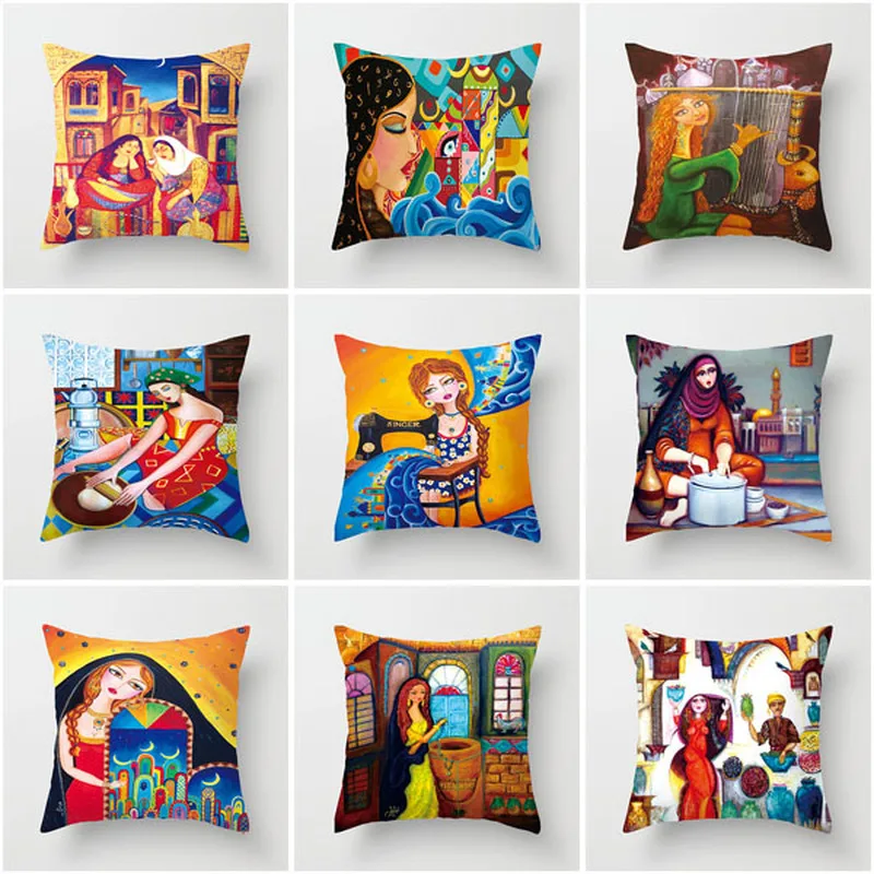 Hot selling polyester home pillowcover Middle Eastern girl series theme living room sofa pillow car seat lumbar cushion cover
Hot selling polyester home pillowcover Middle Eastern girl series theme living room sofa pillow car seat lumbar cushion cover