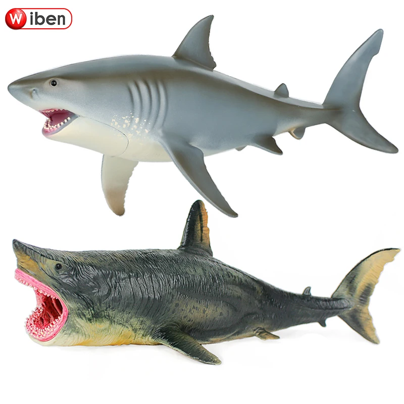 Big Megalodon Great White Shark Simulation Animal Figure Model Toy Xmas Gift