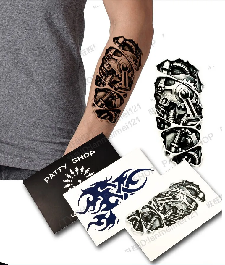 1lot=1pcs Totem shoulder +1pcs 3d machine arm big Temporary tattoo stickers waterproof for men free shipping
1lot=1pcs Totem shoulder +1pcs 3d machine arm big Temporary tattoo stickers waterproof for men free shipping