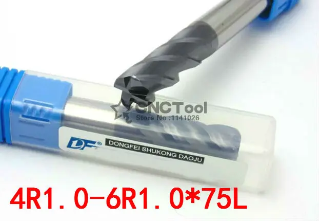 1Pcs 4R1.0~6R1.0*75L 4Flute Cemented Carbide Corner Radius endmill CNC router bit milling cutter (5mm/6mm)
1Pcs 4R1.0~6R1.0*75L 4Flute Cemented Carbide Corner Radius endmill CNC router bit milling cutter (5mm/6mm)