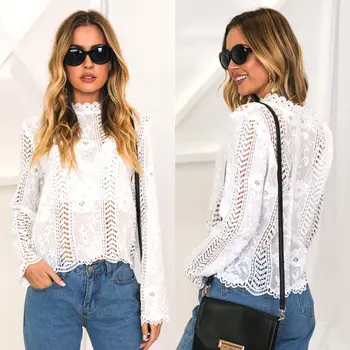New Fashion Sexy Women's Casual Long Sleeve Lace Hollow Out Bodycon Blouse Top Shirt Female Apparel
New Fashion Sexy Women's Casual Long Sleeve Lace Hollow Out Bodycon Blouse Top Shirt Female Apparel