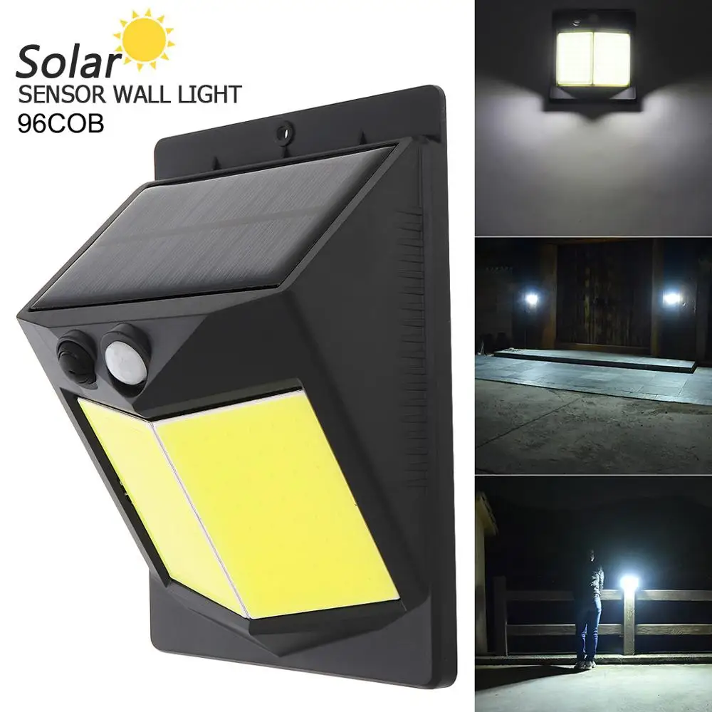 96 COB 400LM LED Solar Sensor Wall Light Bulb Outdoor Garden Lamp Solar Motion Sensor Night Security Wall Light for Outdoor
96 COB 400LM LED Solar Sensor Wall Light Bulb Outdoor Garden Lamp Solar Motion Sensor Night Security Wall Light for Outdoor