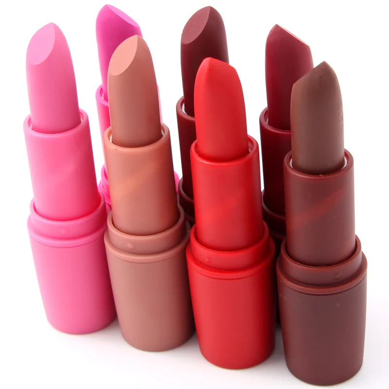 

7pcs MISS ROSE Fashion Color Beauty Red Lips Baton Matte Lipstick Waterproof Makeup Pigment Brown Nude Lipstick Free Shipping