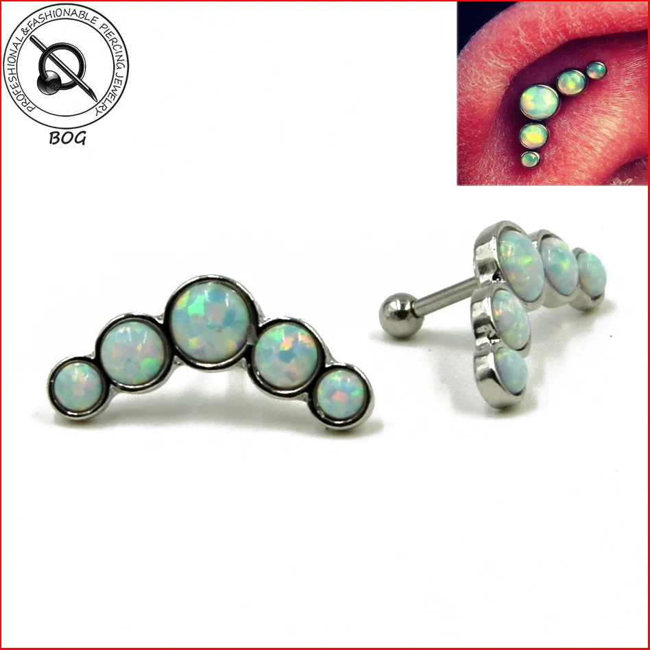 1PC Cartilage Piercing Surgical Steel Barbell With Opal Stone Ear Helix Tragus Earing 16g Body Jewelry
1PC Cartilage Piercing Surgical Steel Barbell With Opal Stone Ear Helix Tragus Earing 16g Body Jewelry