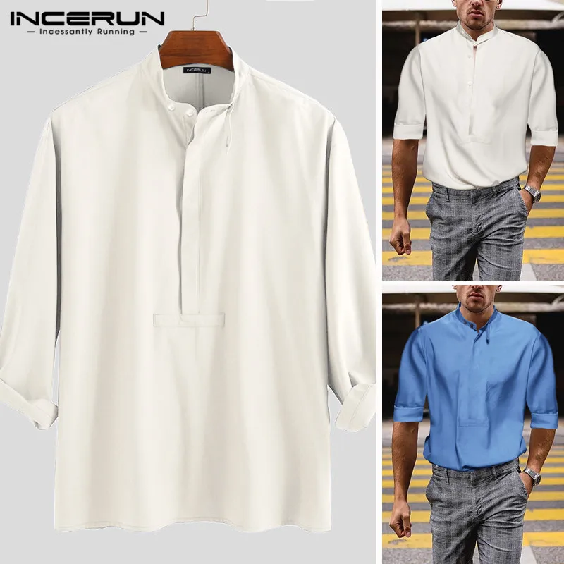 INCERUN Summer Business 2019 Men Solid Color Men High-end Self-cultivation Nine-point Sleeves Shirt Loose Casual Collar Camisas
INCERUN Summer Business 2019 Men Solid Color Men High-end Self-cultivation Nine-point Sleeves Shirt Loose Casual Collar Camisas