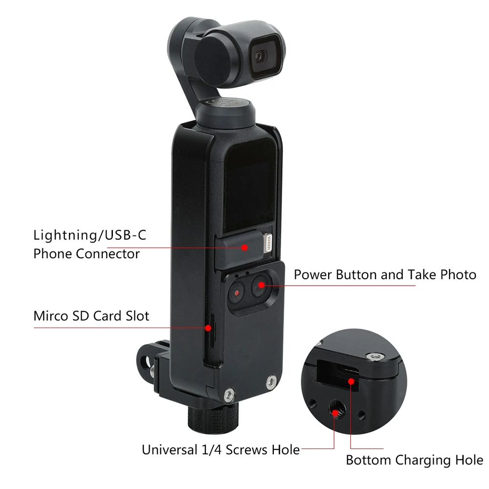 For DJI OSMO Pocket Camera Housing Shell CNC Aluminum Alloy Protective Cover with 1/4'' Screw Handheld Gimbal Cam Accessories
For DJI OSMO Pocket Camera Housing Shell CNC Aluminum Alloy Protective Cover with 1/4'' Screw Handheld Gimbal Cam Accessories