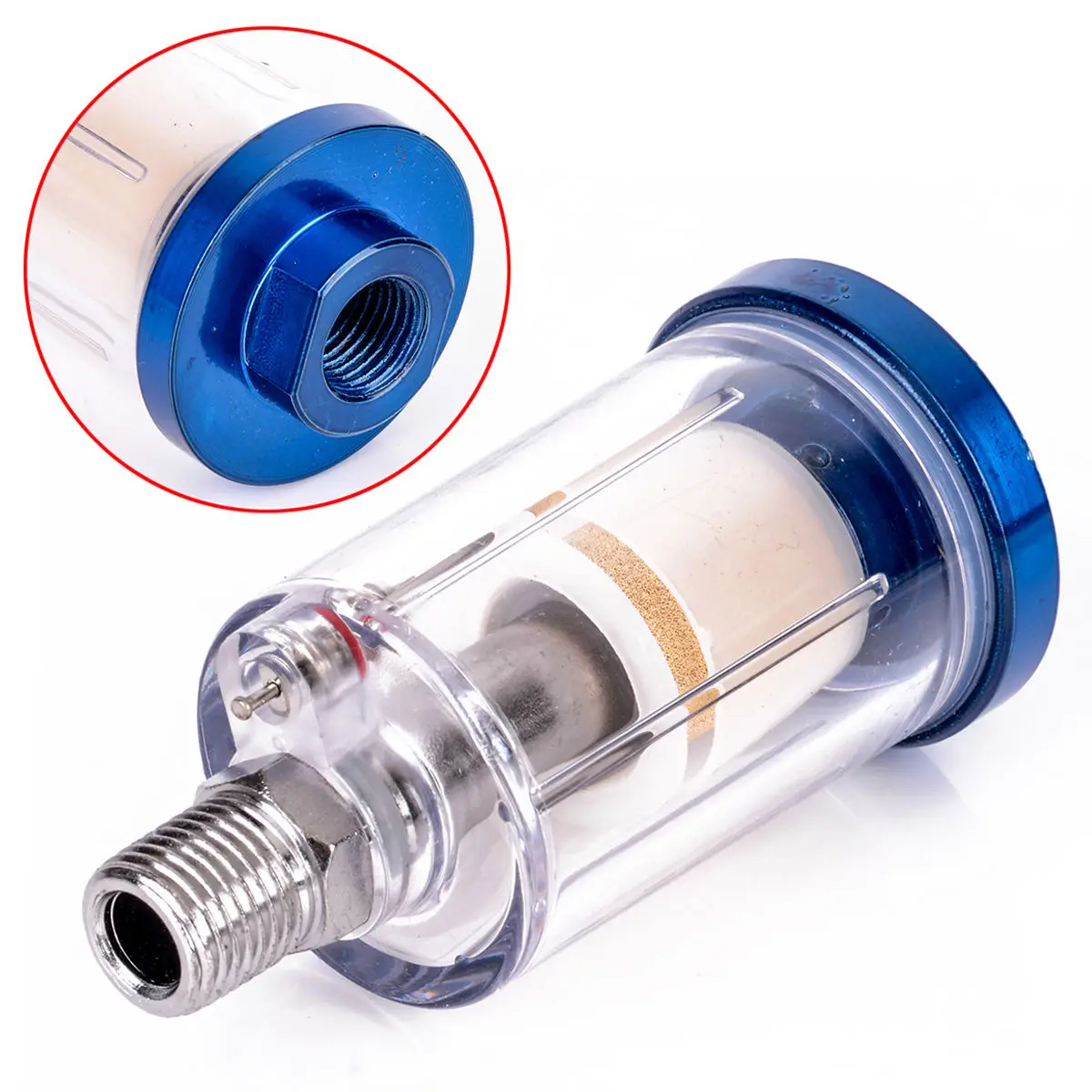 1pcs 1/4" Car Air Line Oil Water Trap Separator Filter For Compressor Spray Paint Air Line Filter Tool High Quality