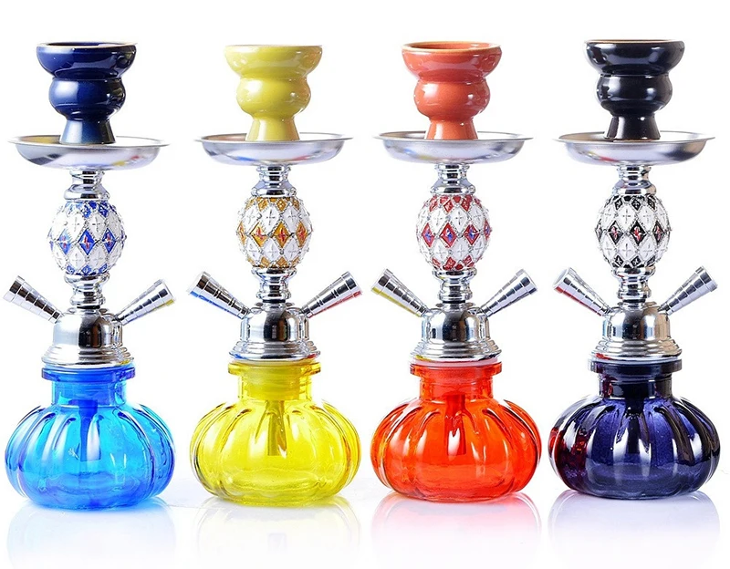 28cm Junior Hookah Set Metal Stem Shisha Nargile Water Smoker Goza Narguile with Metal Tong Disposable Mouthpieces Hubbly Bubbly (1)