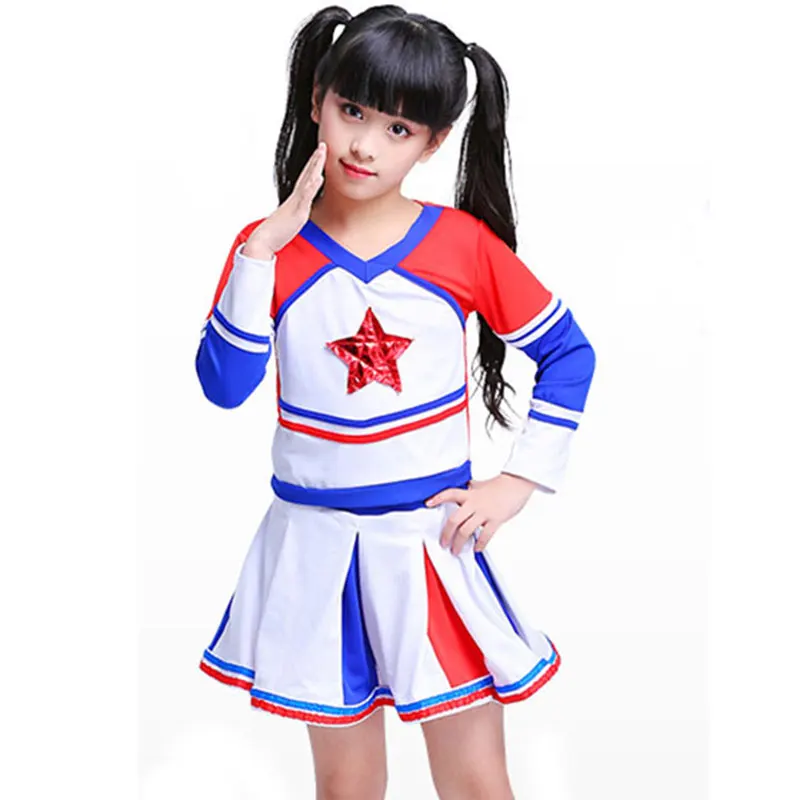 Competition Cheerleaders Girl School Cheer Team Uniforms Kids Performance Costume Sets Girls Class Suit Girl Rooter Suits
Competition Cheerleaders Girl School Cheer Team Uniforms Kids Performance Costume Sets Girls Class Suit Girl Rooter Suits