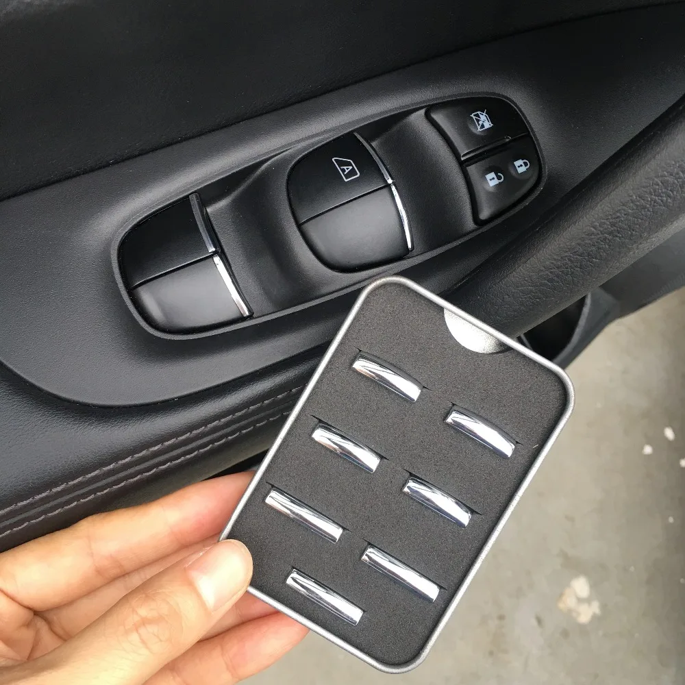 7PCS Chrome Interior Door Switch Styling Trims Window Lift Sticker For Nissan X-trail Rogue Qashqai KICK Accessories
7PCS Chrome Interior Door Switch Styling Trims Window Lift Sticker For Nissan X-trail Rogue Qashqai KICK Accessories